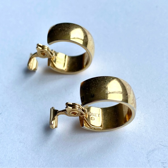 Monet Small Hoop Clip On Earrings - Goldtone - Picture 4 of 7